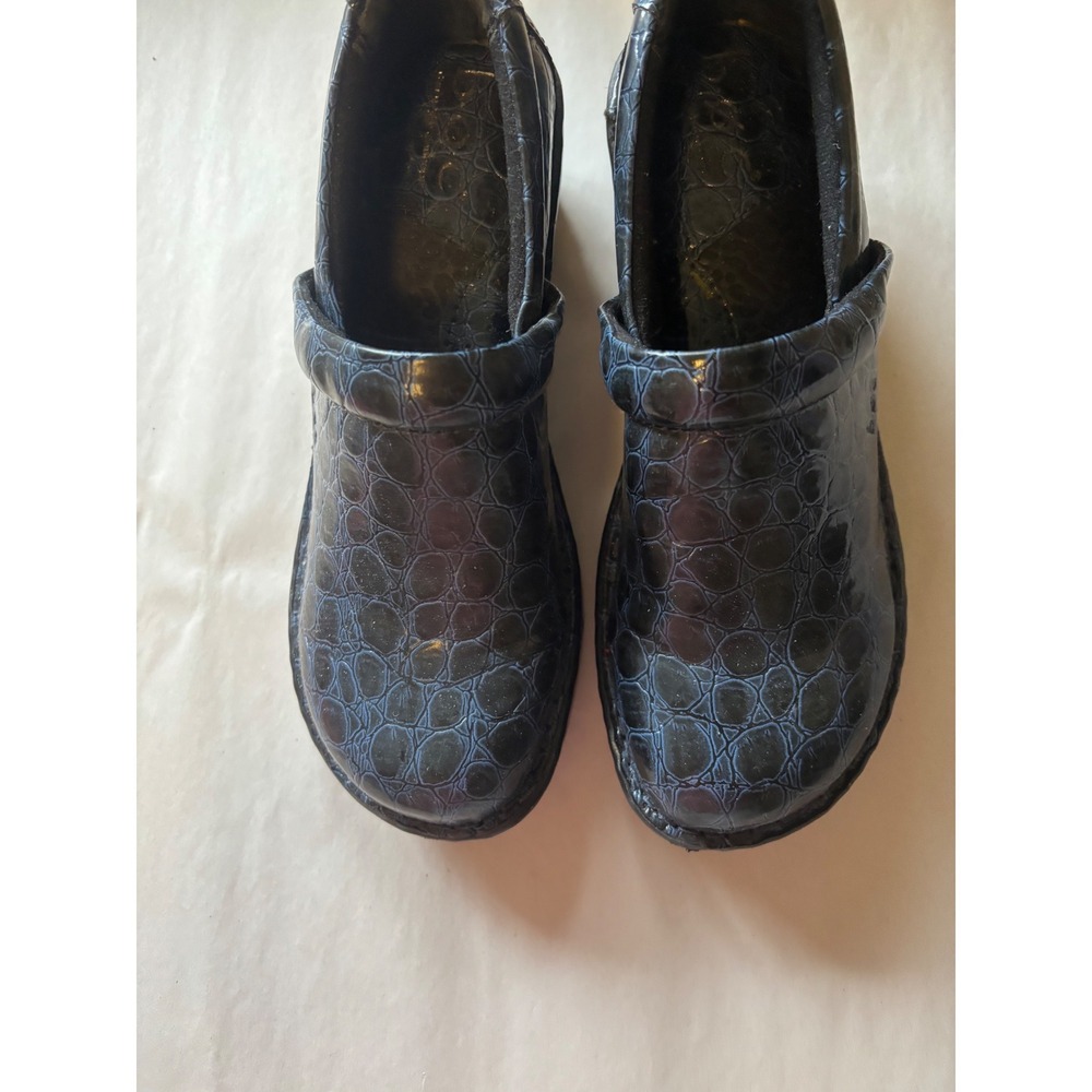 b.o.c. Born Concept Clogs Navy Black Croc Embossed Slip On Shoes Size 6.5 - Picture 3 of 7
